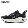 Black breathable running shoes for men