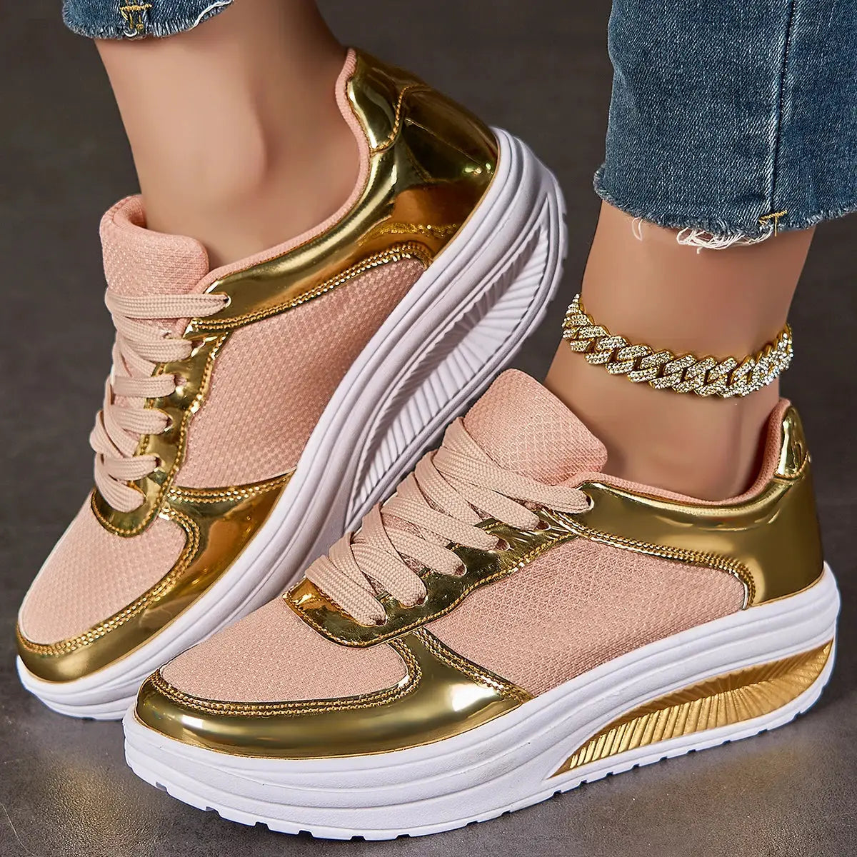 Women’s Fashion Glitter Sneakers | Lightweight Casual Party Shoes for Walking & Style