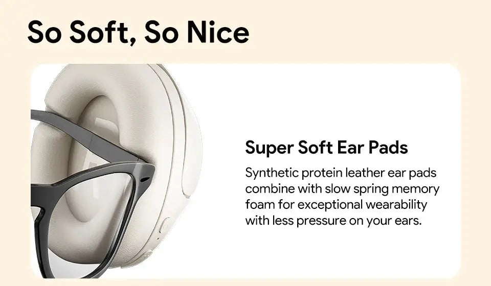 Wireless Over-Ear Headphones Bluetooth 5.4 with 43dB ANC Hi-Res Audio & 60H Playtime