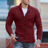 Men's solid color knitted cardigan sweater