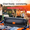 Portable speaker for chatting and teleconferencing.