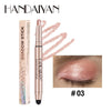 Pale pink shadow stick with packaging and swatch