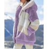 Lavender and white winter coat with hood