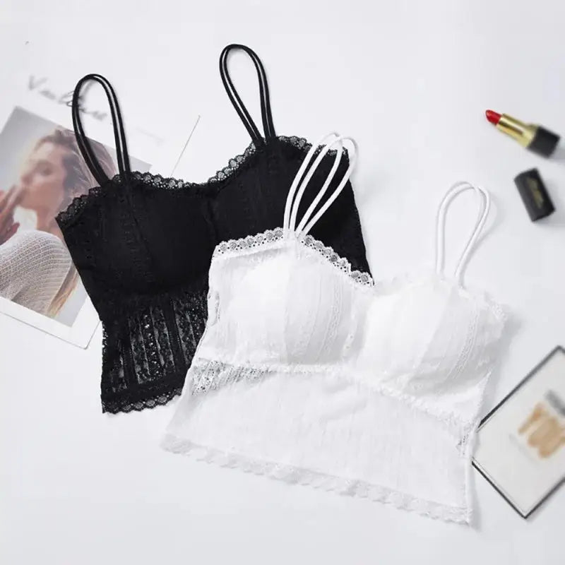 Lace Hollow Out Bralette Tank Top for Women Breathable Soft Fit with Adjustable Straps