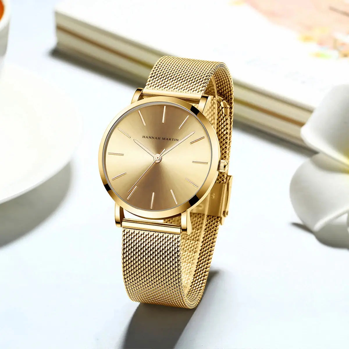 Women’s Minimalist Quartz Watch – 36mm Rose Gold Waterproof Design with Nordic Fashion Style