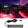 LED car interior ambient light kit with red lighting