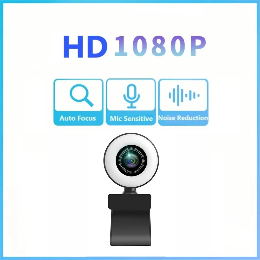 Full HD 4K 2K 1080P Portable Webcam with Light