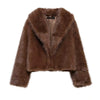 Women's Faux Fur Coats with Turn-down Collar and Heart