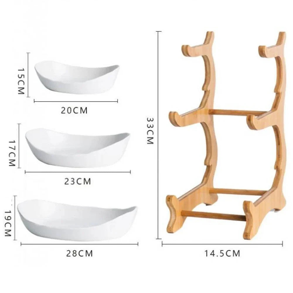 Three Layer Fruit Plate for Snacks Candy and Desserts
