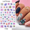 Colorful leaf design nail stickers