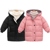 Long down outerwear for children