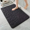 Dark gray 3D cobblestone embossed non-slip bath mat