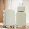 White suitcase set with wheels and lock