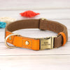 Brown personalized nylon puppy collar