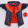 Orange and navy double-sided waterproof jacket