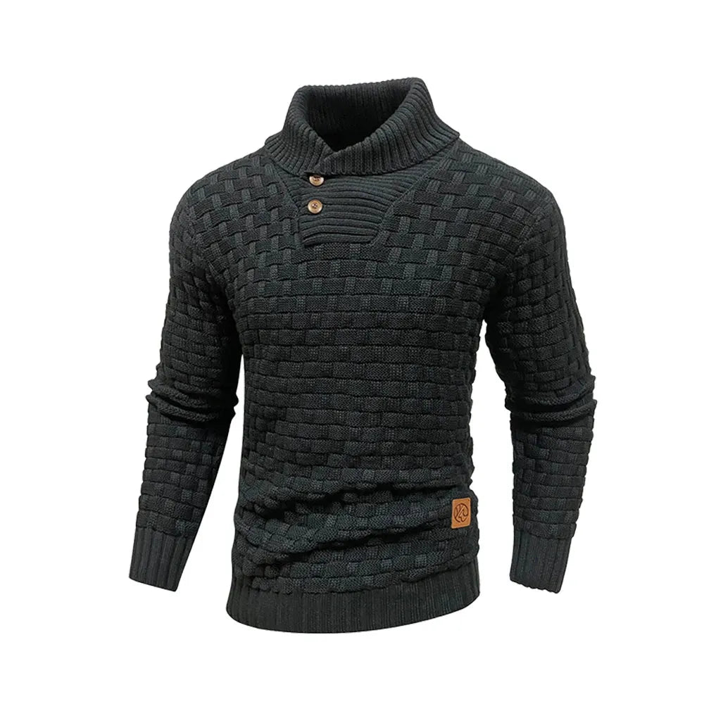 Men’s Knitted Sweater With Crew Neck And Ribbed Edges