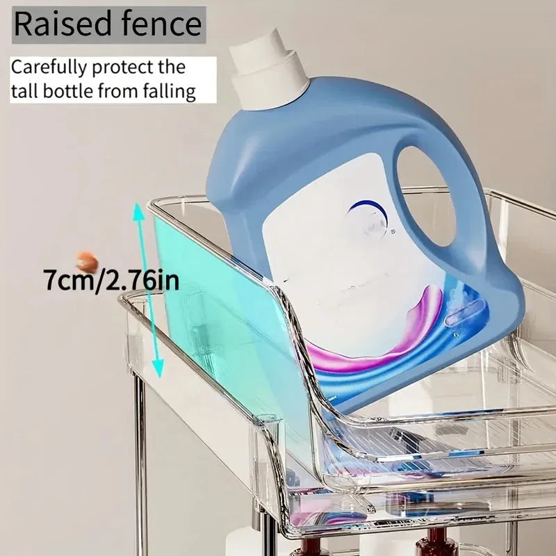 Pull Out Under Sink Organizer with Clear Shelves Design