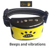 Yellow anti-barking collar with beeps and vibrations