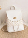 White faux leather mini shoulder bag with pattern