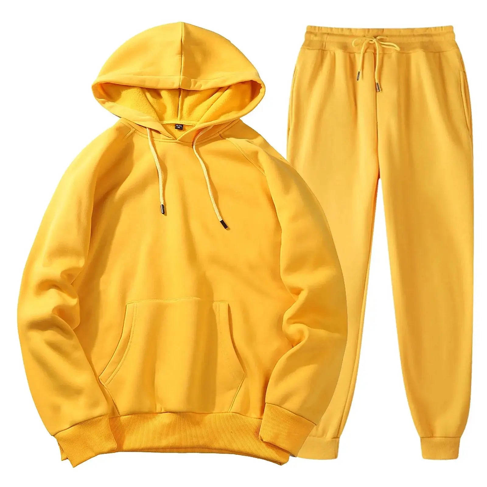 Men’s fleece tracksuit set, hoodie and sweatpants, 2-piece winter outfit, available in 10 colors
