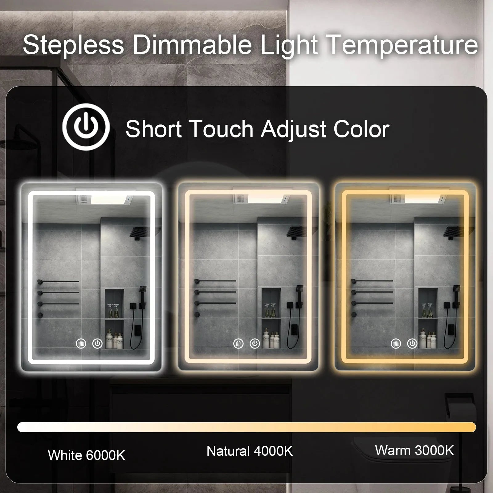 LED Vanity Mirror with Lights Fogless 20x28in Wall Mounted