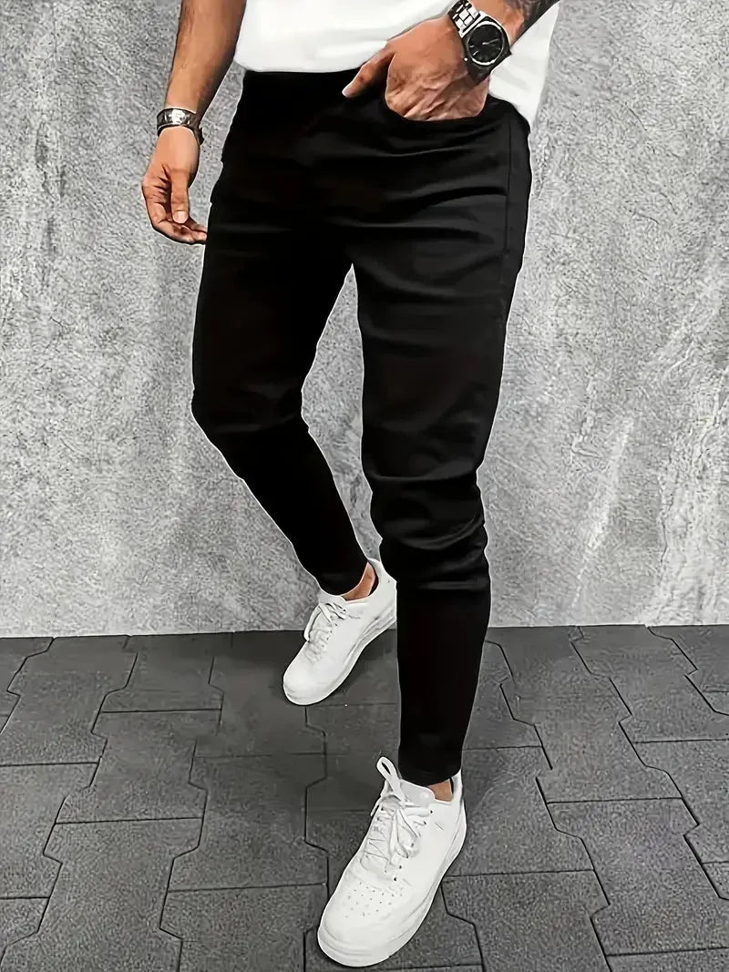 Men’s Slim Fit Jeans Washed Denim With Tapered Stretch