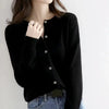 Black women's single-breasted knitted sweater