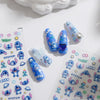 Stitch-themed nail stickers with blue designs