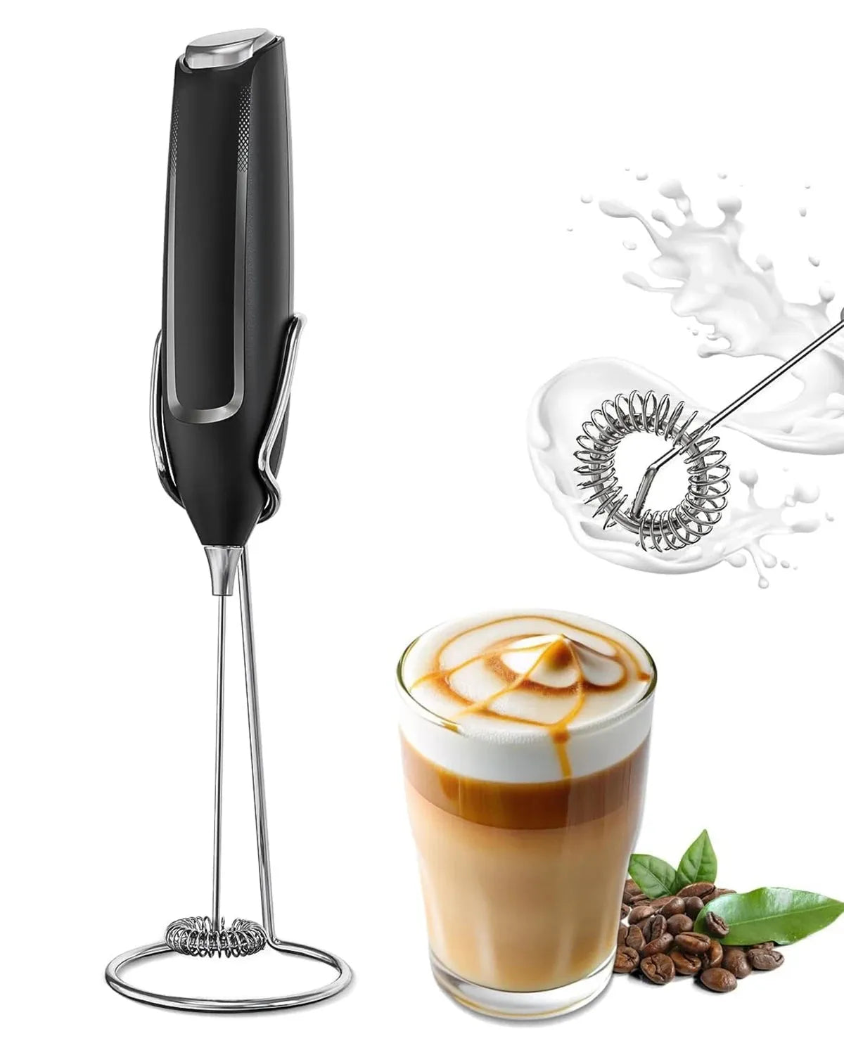 Handheld Milk Frother Electric Whisk Wand For Coffee Foam