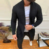 Men's striped knit cardigan