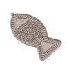 Beige fish-shaped silicone mat with textured design