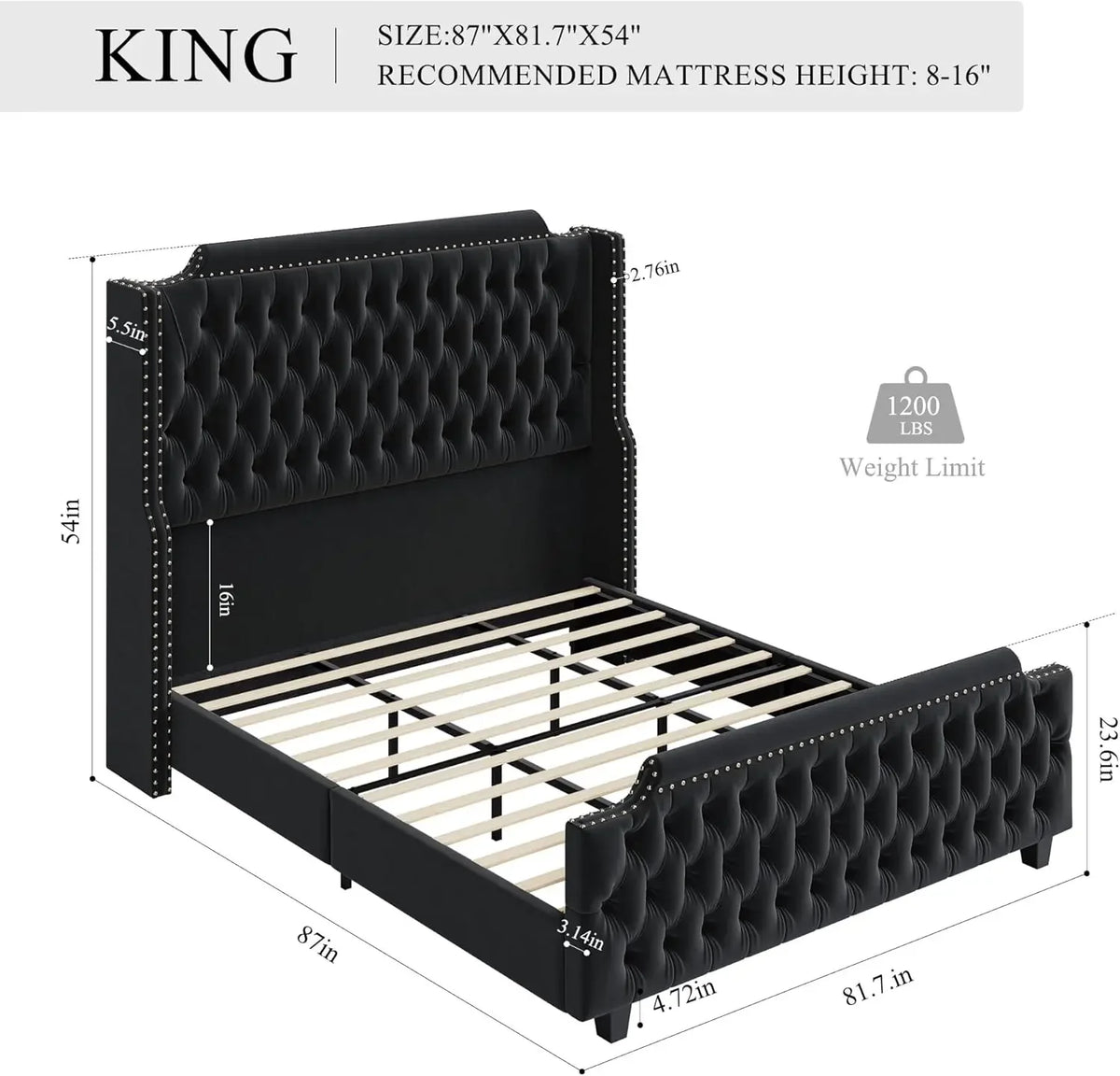 King size bed frame