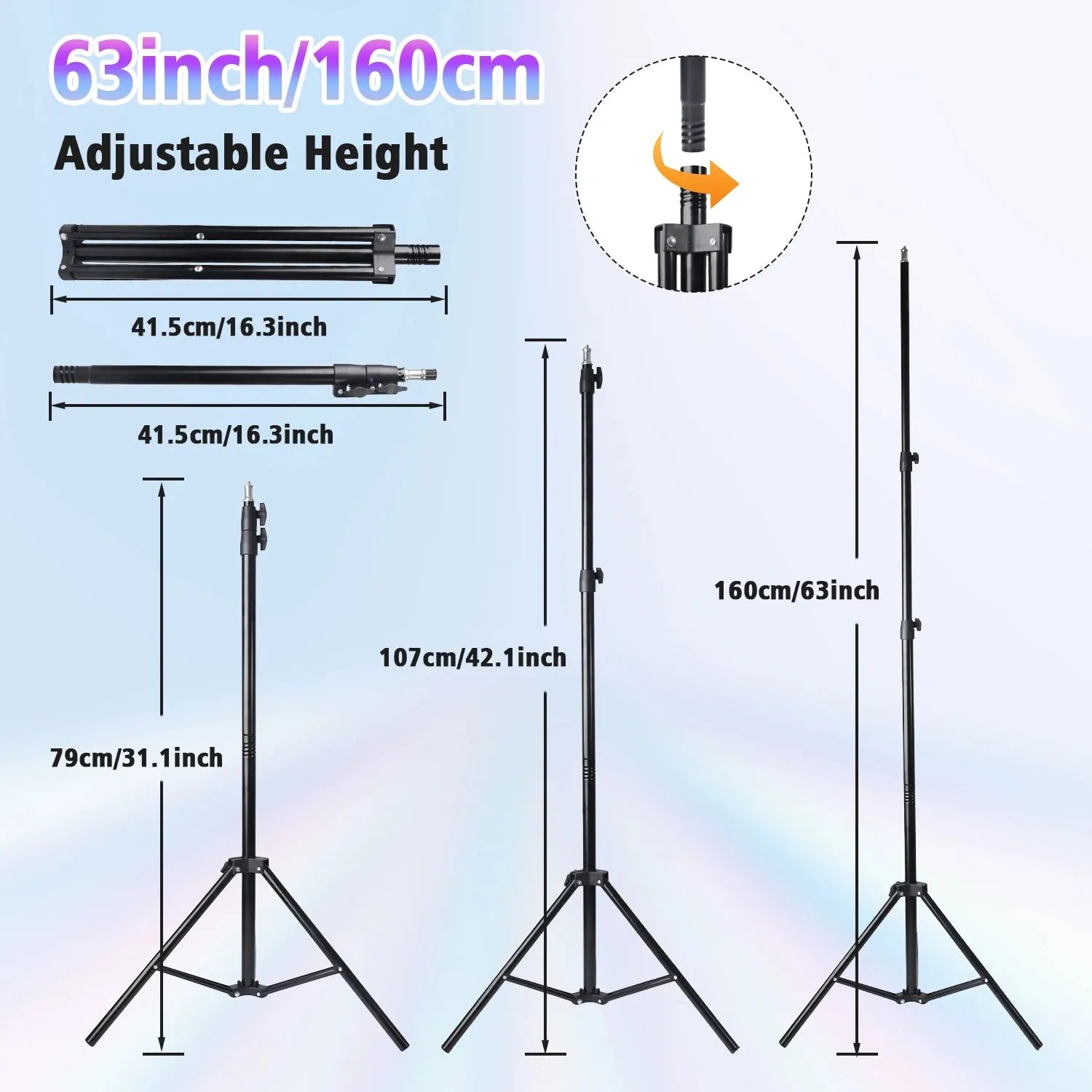 10in LED Ring Light with 160cm Adjustable Tripod Stand