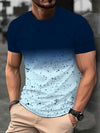 Men's gradient color letter print t-shirt