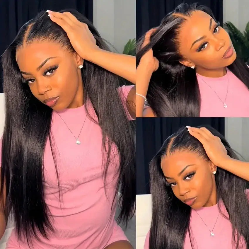 HD Transparent Lace Front Wig – 13x4 & 13x6 Straight Brazilian Human Hair, Pre-Plucked, 4x4/5x5 Options