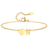 Heart Initial Ankle Bracelets for Women