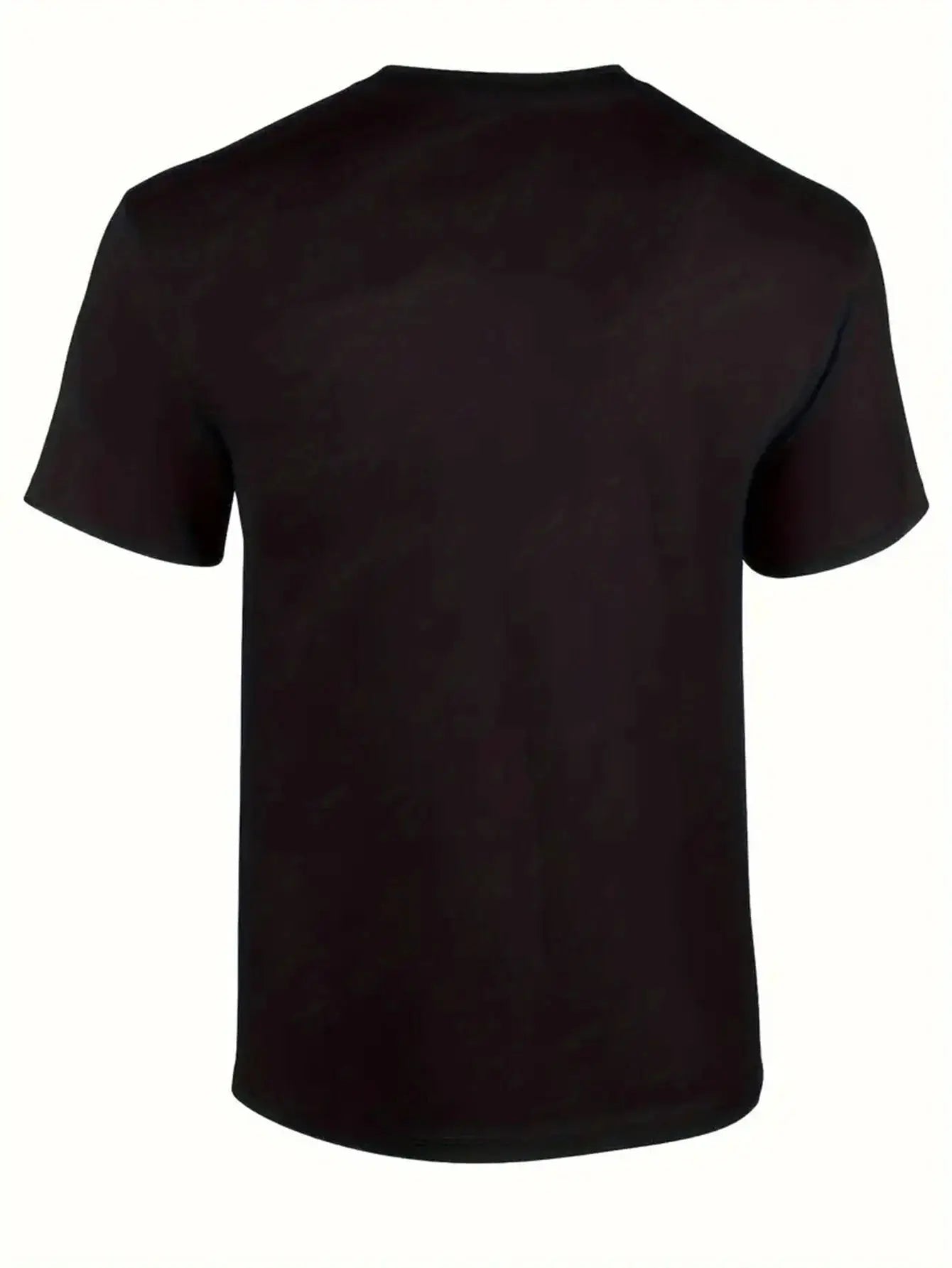 Men’s Astronaut & Planets Graphic T-Shirt – Black Cotton Tee with Round Neck & Short Sleeves