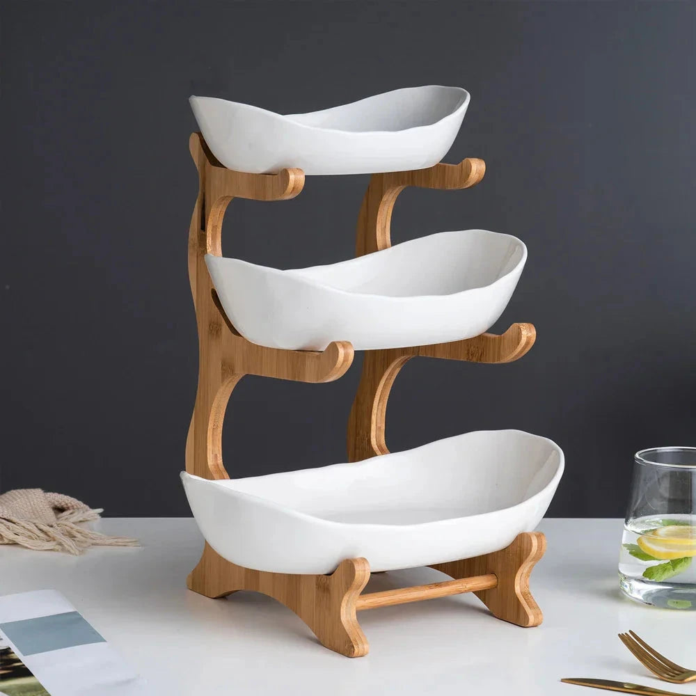 Three Layer Fruit Plate for Snacks Candy and Desserts