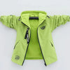 Green double-sided waterproof jacket with hood