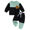 Baby contrast color pants sets