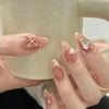 Decorative nails with bows and rhinestones