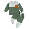 Baby contrast color pants sets