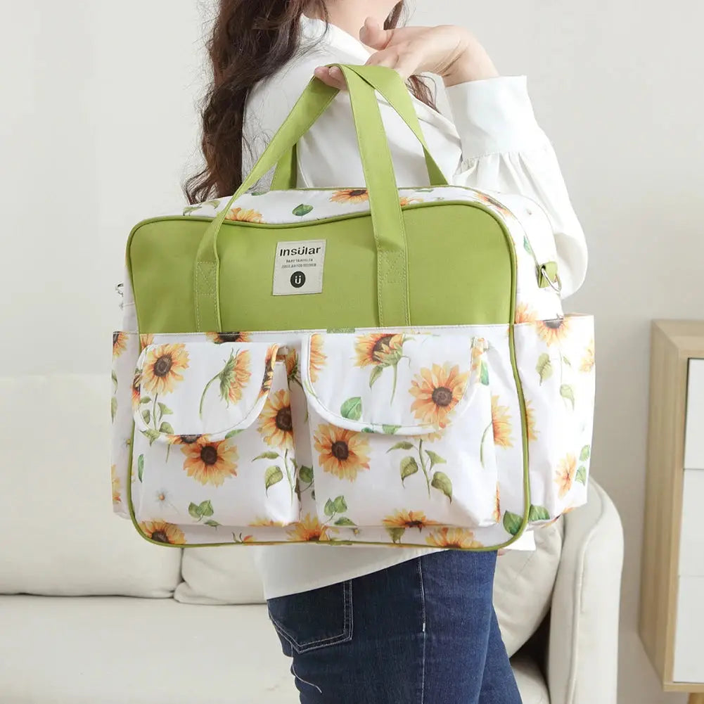 Waterproof maternity stroller bag with large capacity, lightweight shoulder design, ideal for travel and daily use