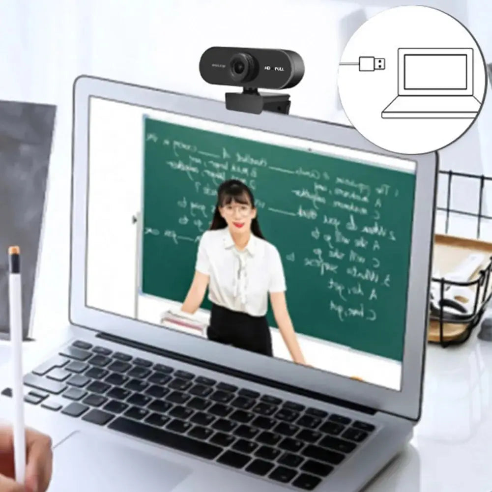 USB HD Webcam 1080P/2K with Autofocus & Microphone, Plug and Play for PC, Laptop & Desktop