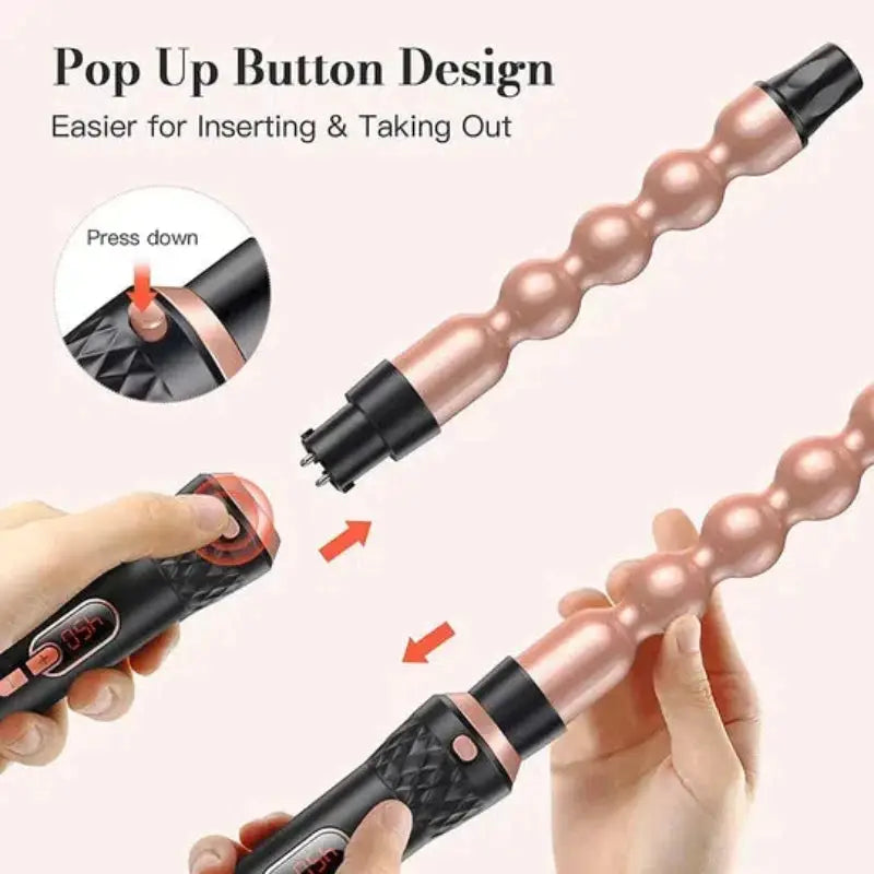 4 in 1 curling iron with 3 barrel hair waver and LED temperature control for styling