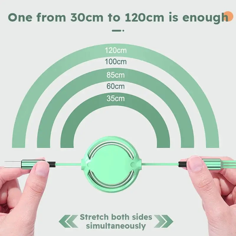 3-in-1 retractable USB charging and data cable, fast charge, compatible with iPhone, Samsung, Huawei, Xiaomi (2-pack)
