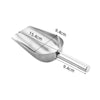 Aluminum ice scoop with dimensions, 15.4x9.4x9.4cm