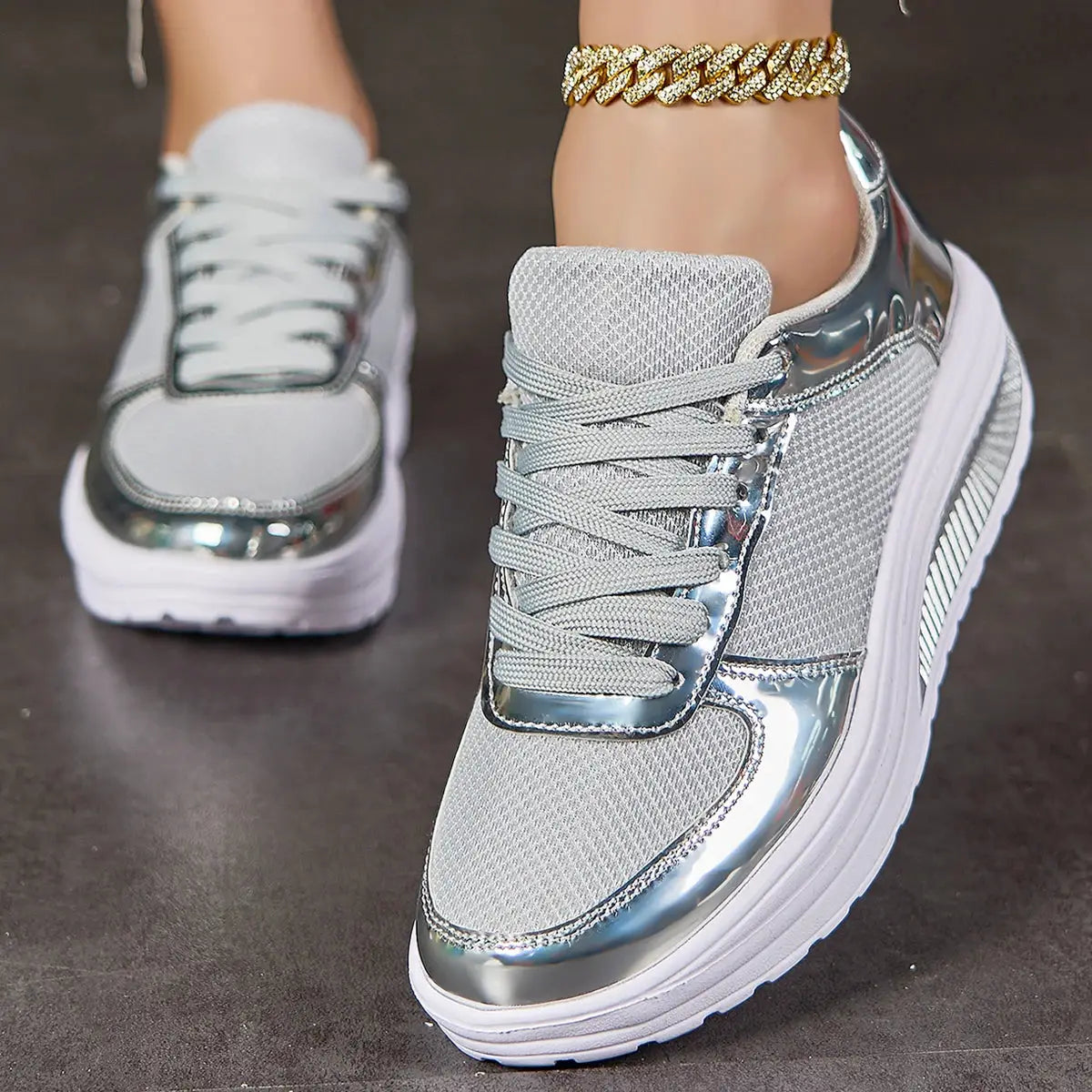 Women’s Fashion Glitter Sneakers | Lightweight Casual Party Shoes for Walking & Style