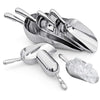 Set of 4 aluminum alloy ice scoops with ice cubes