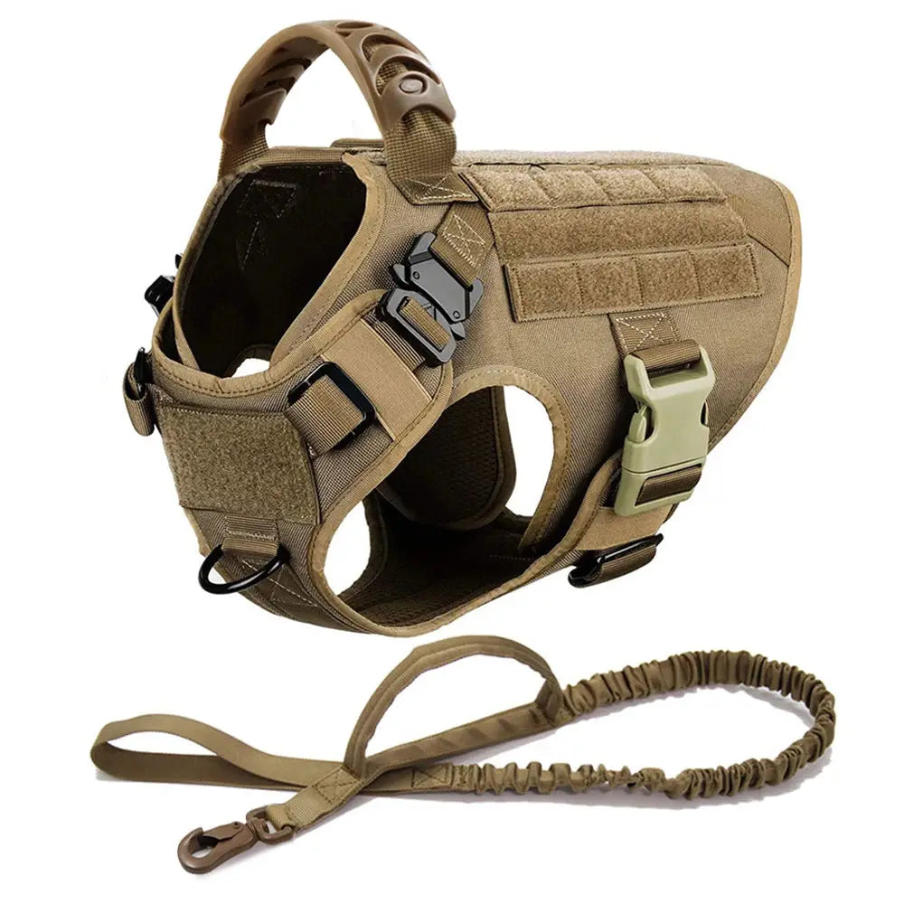 Large dog harness and leash set, training vest with adjustable collar for German Shepherd and Malinois